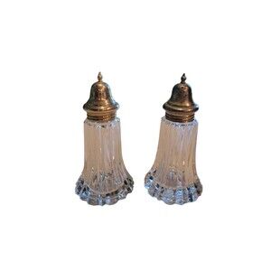 Set Of 2 Vintage Glass Sugar Or Creamer Shakers Japan Glass Patina